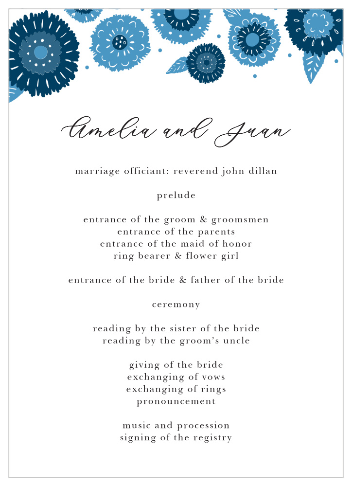 Mexico Fiesta Wedding Programs