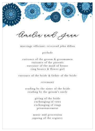 You can display all the important details of your big day on our Mexico Fiesta Wedding Programs! 