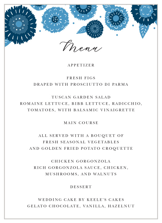 Your guests' mouths will be watering when they get a look at our Mexico Fiesta Wedding Menus!  