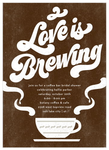 Keep your invitations stunningly modern with our Coffee Love Bridal Shower Invitations!