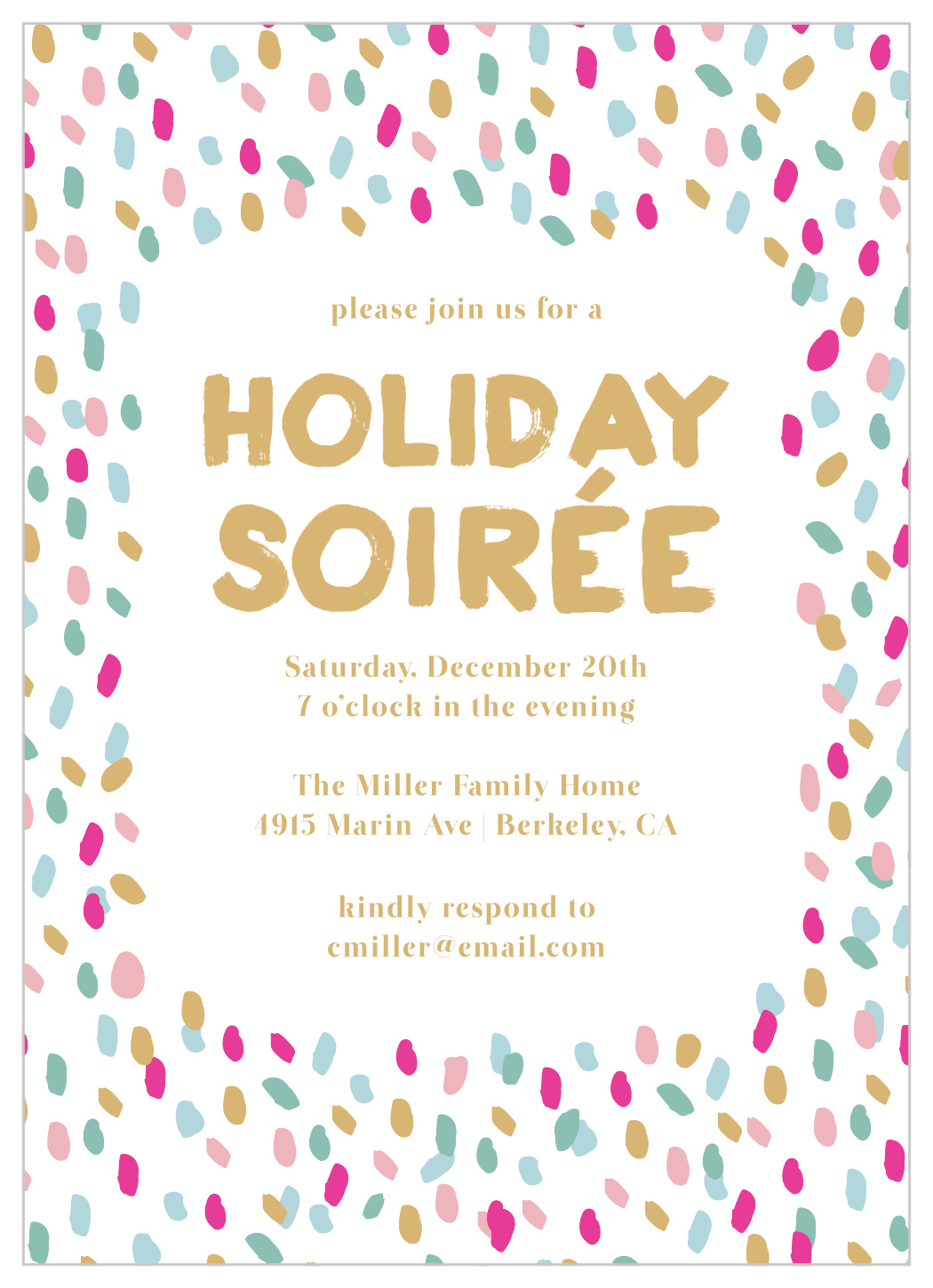 Vivid Print Holiday Invitations