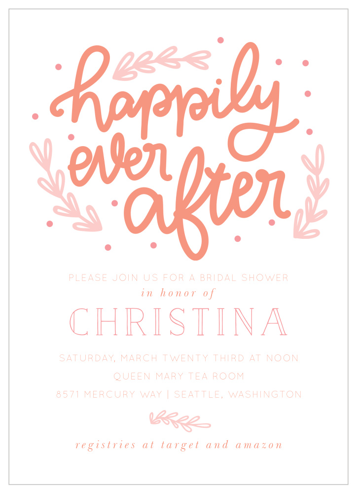 Ever After Bridal Shower Invitations