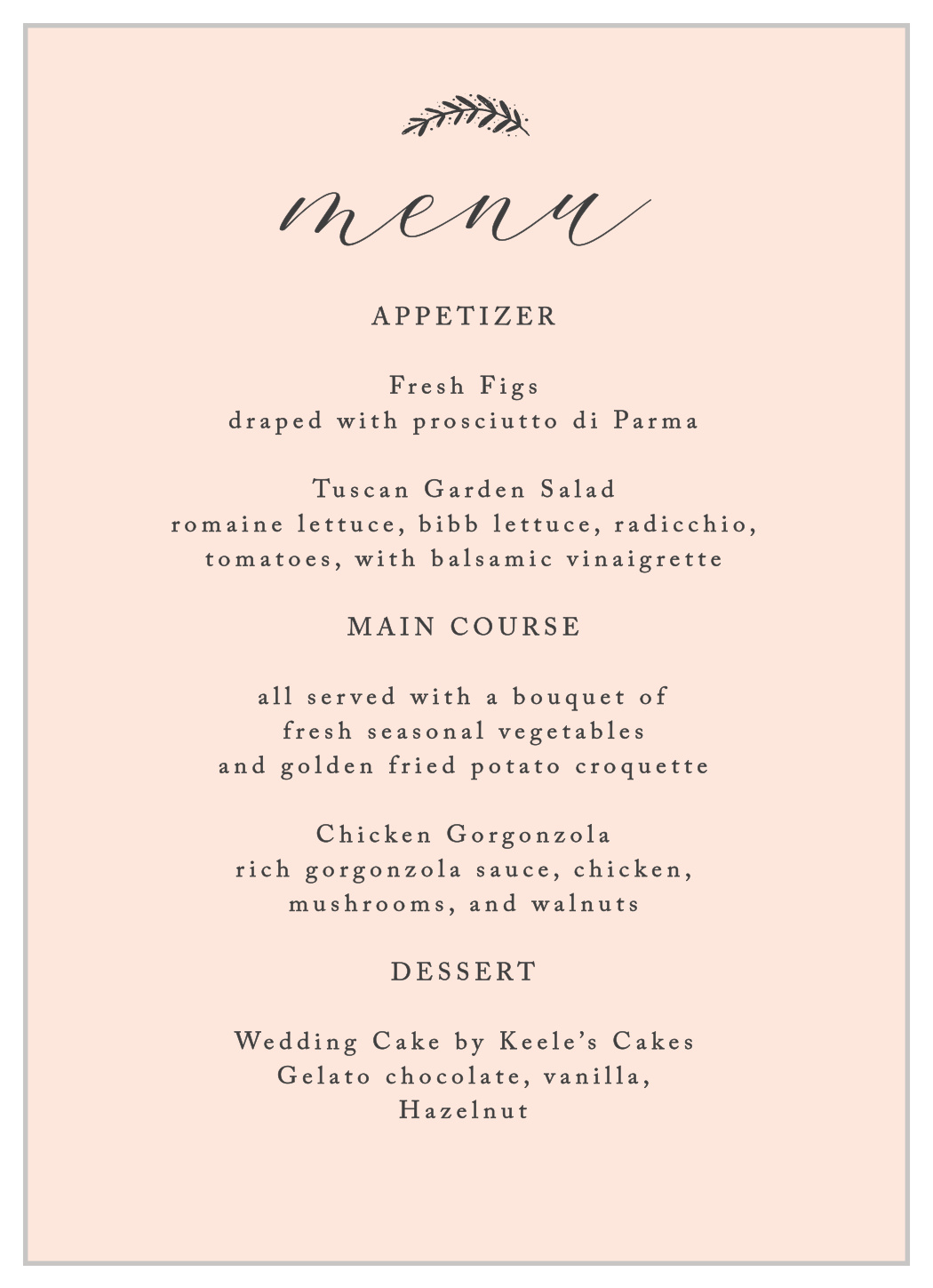 Perfectly Personalized Wedding Menus