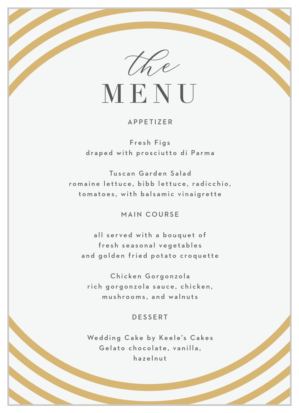 Modern Circles Wedding Menus