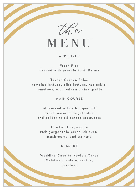 Modern Circles Wedding Menus