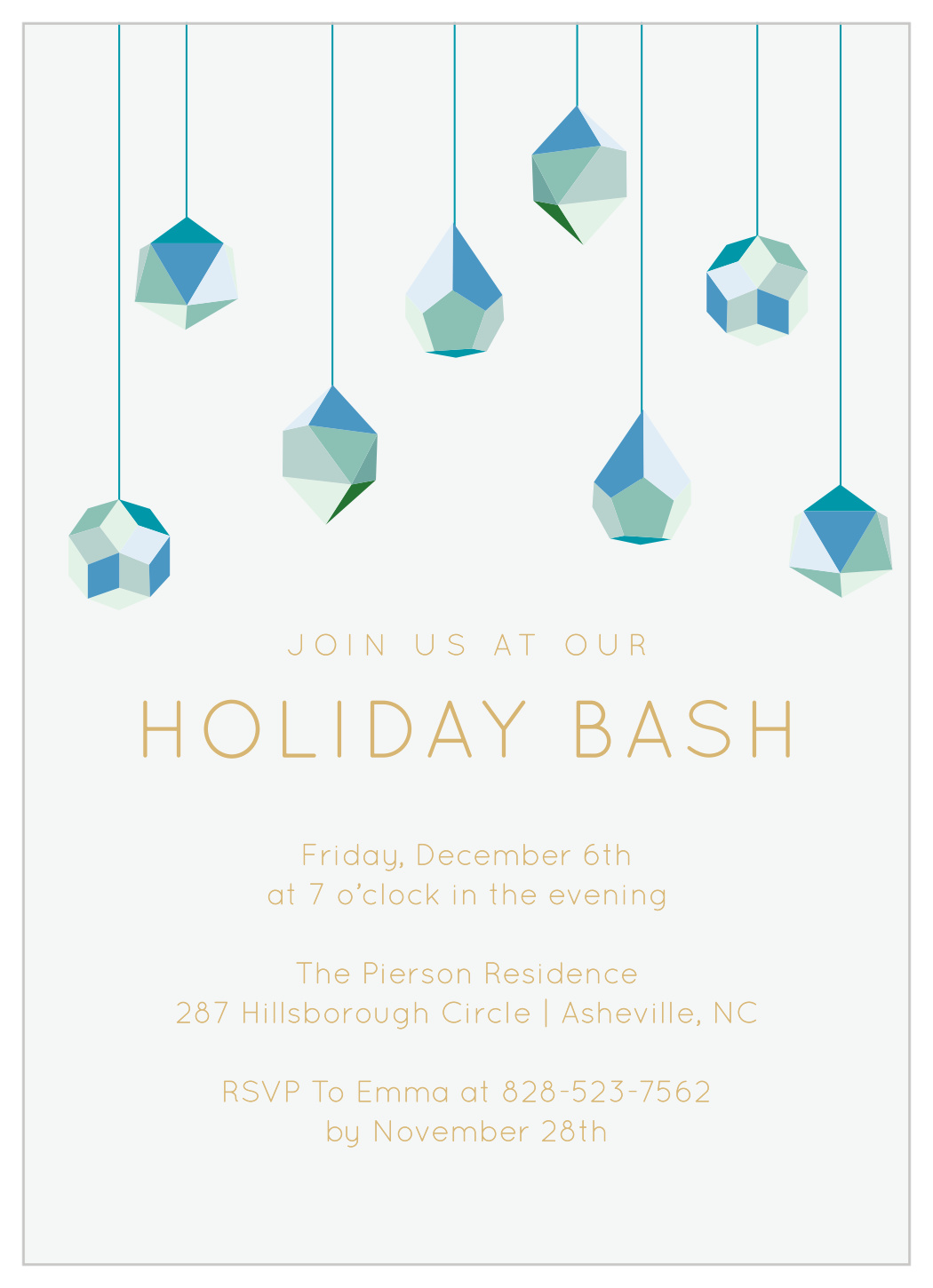 Noel Ornaments Holiday Invitations