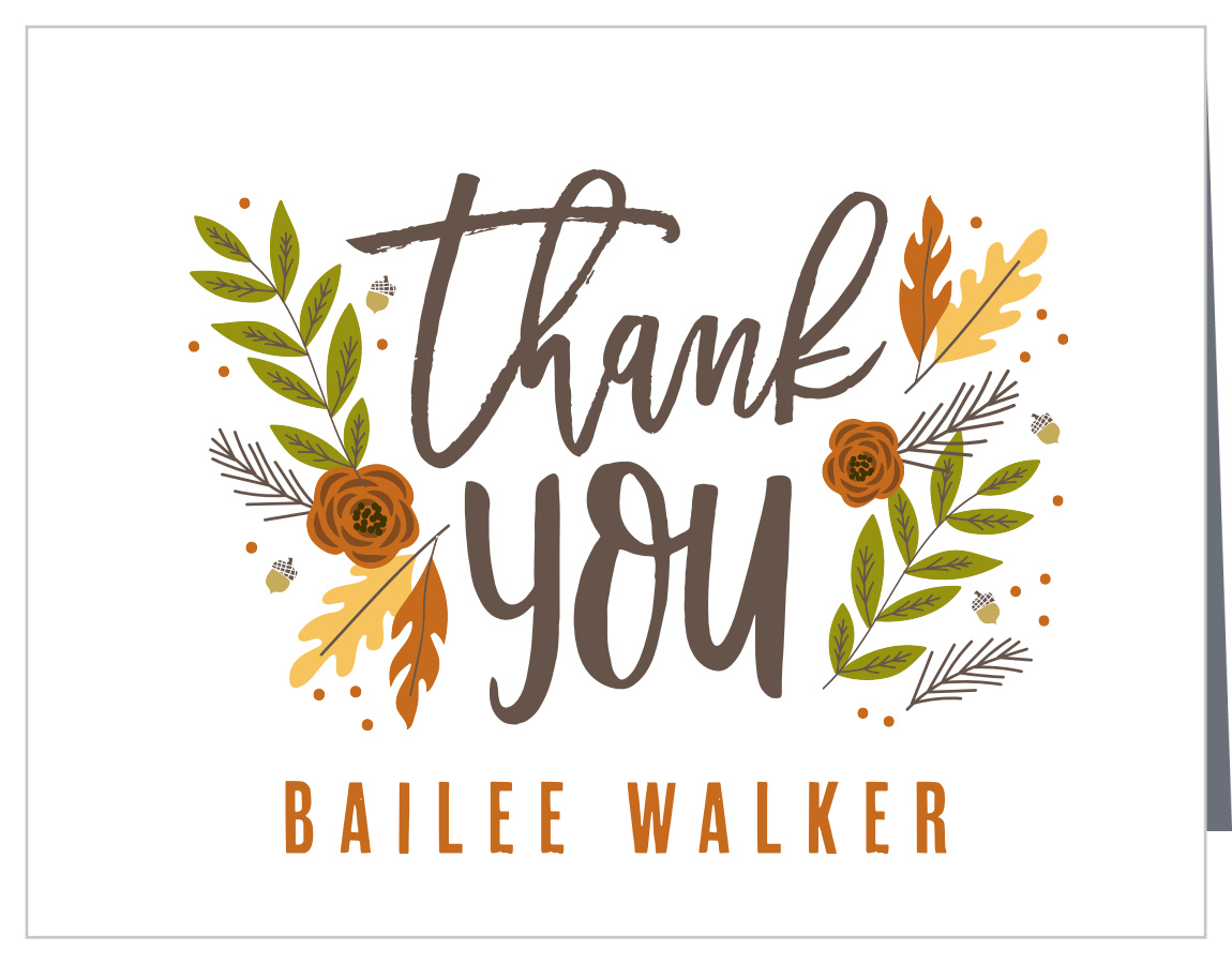 Fall Foliage Bridal Shower Thank You Cards