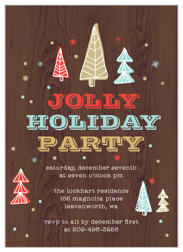Woodsy Trees Holiday Invitations