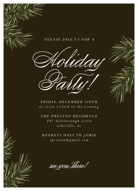 Our More Merry Holiday Party Invitations have a naturally festive look that will fill your friends and family with cheer. 