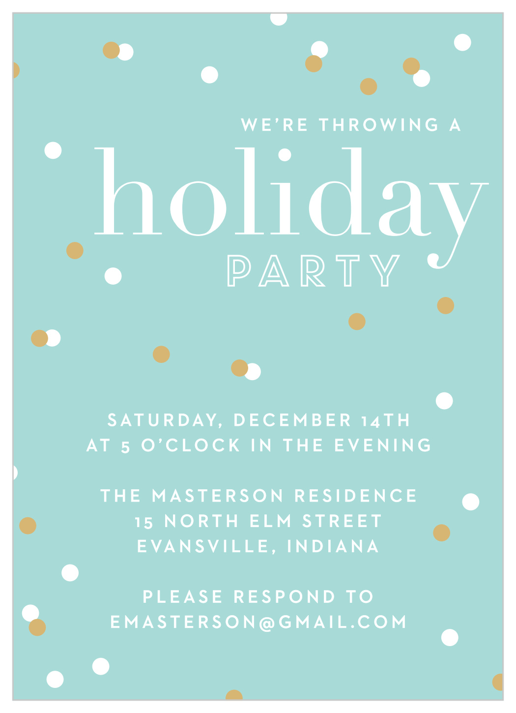 Modern Confetti Holiday Invitations
