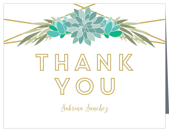 Modern Succulents Bridal Shower Thank You Cards