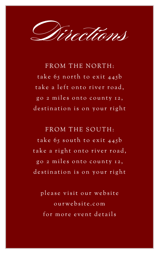 Ornate Border Direction Cards
