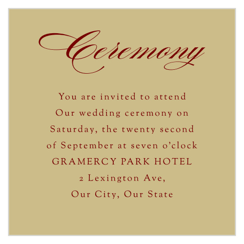 Ornate Border Ceremony Cards