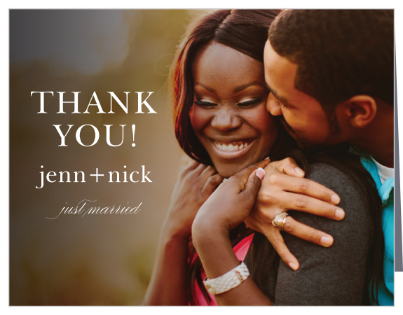 Sheer Overlay Wedding Thank You Cards