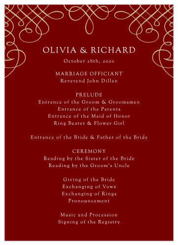 Ornate Border Wedding Programs
