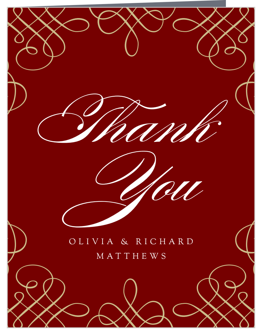 Ornate Border Wedding Thank You Cards