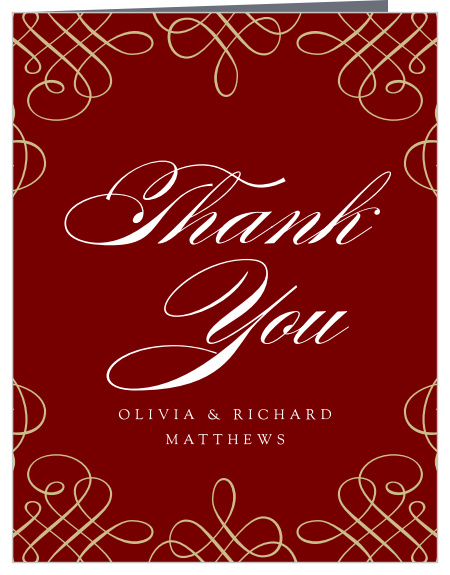 Ornate Border Wedding Thank You Cards