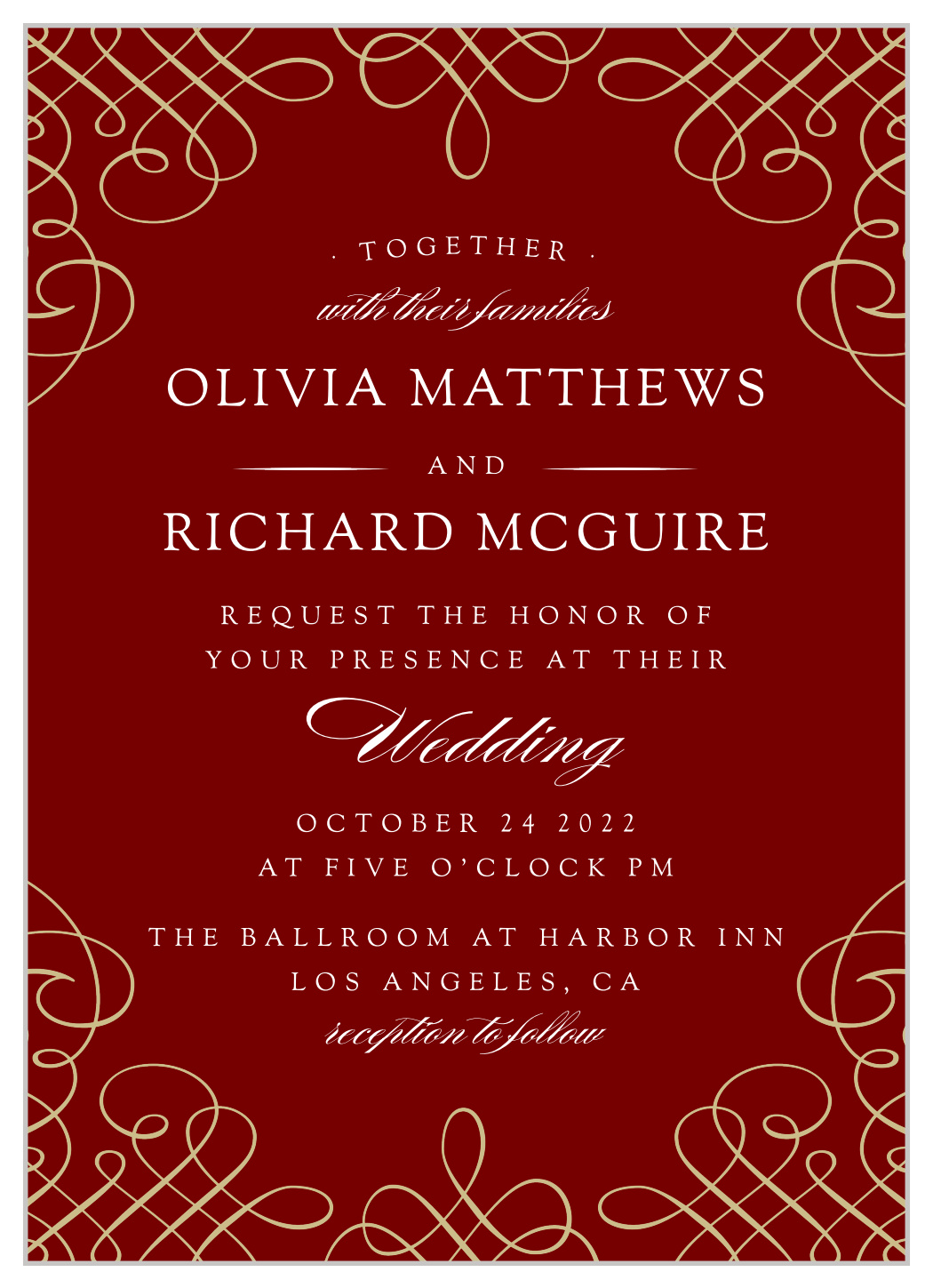 Ornate Border Wedding Invitations