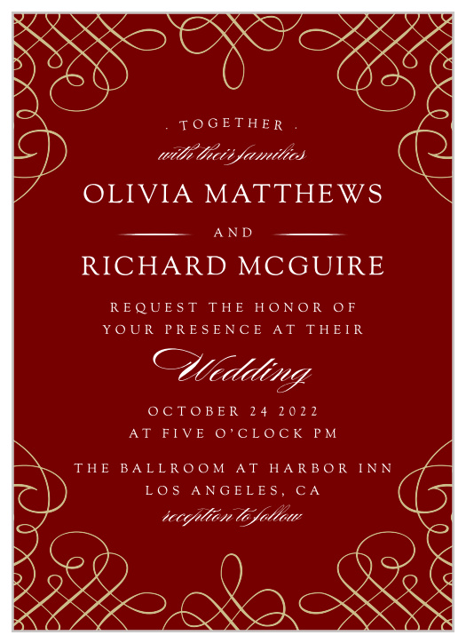 "Elegant" is the only way to describe our Ornate Border Wedding Invitations!  