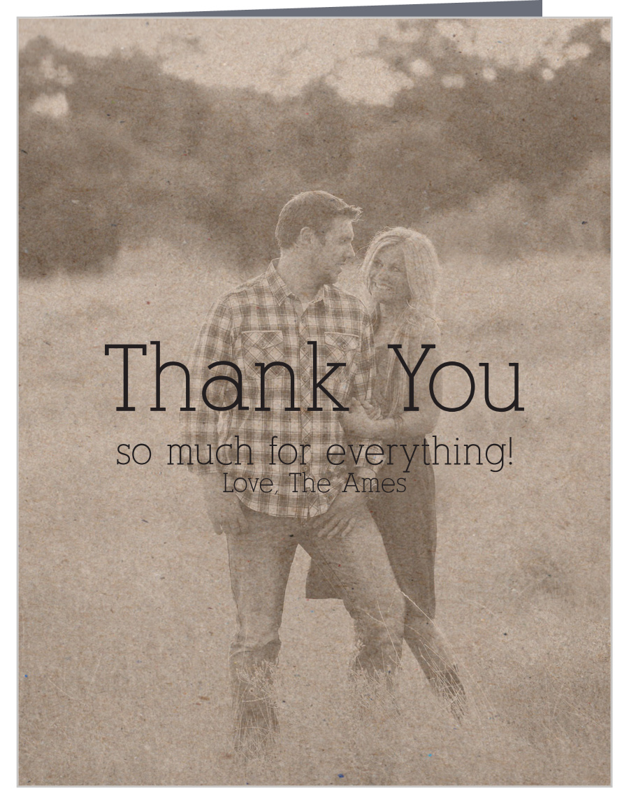 Vintage Floral Kraft Wedding Thank You Cards