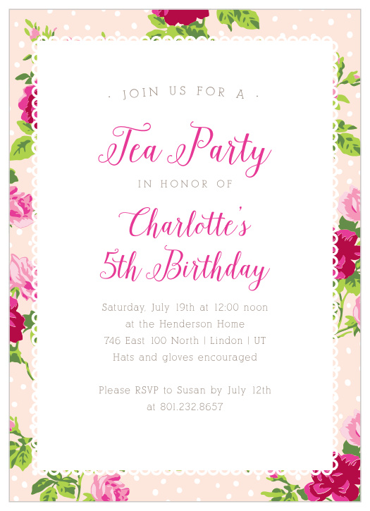 Give your child the best birthday of their life with our Tea Party Children's Birthday Party invitations!  