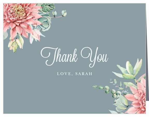 Bohemian Succulent Bridal Shower Thank You Cards