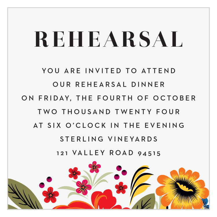 Spanish Florals Rehearsal Cards
