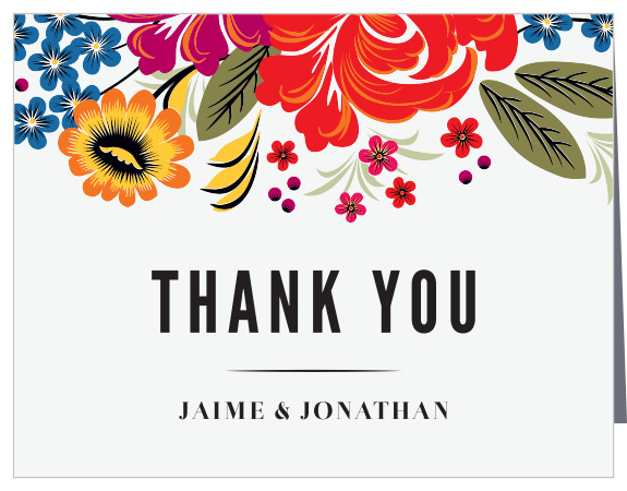 Spanish Florals Wedding Thank You Cards