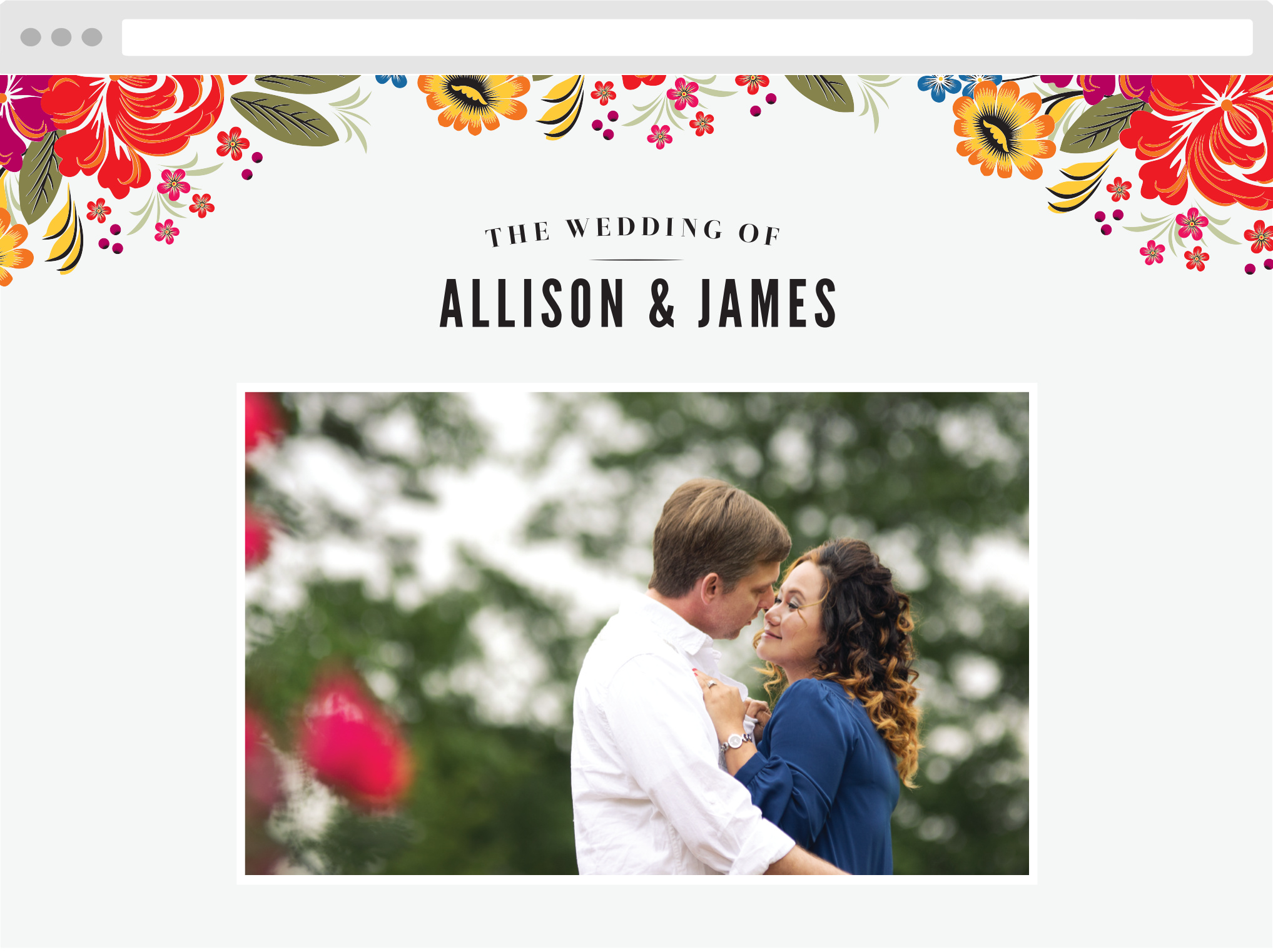Spanish Florals Wedding Website