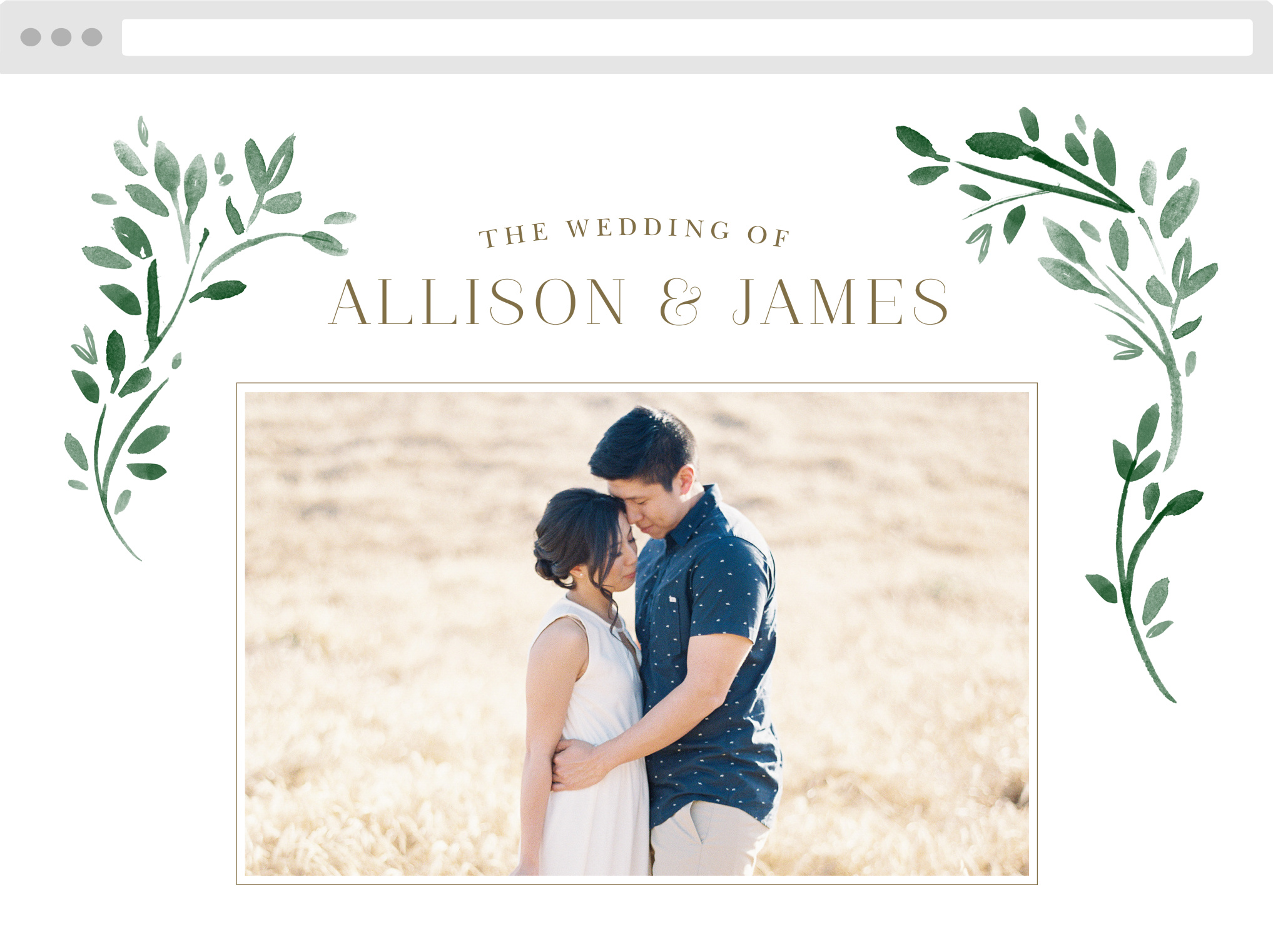 Fairytale Leaves Wedding Website