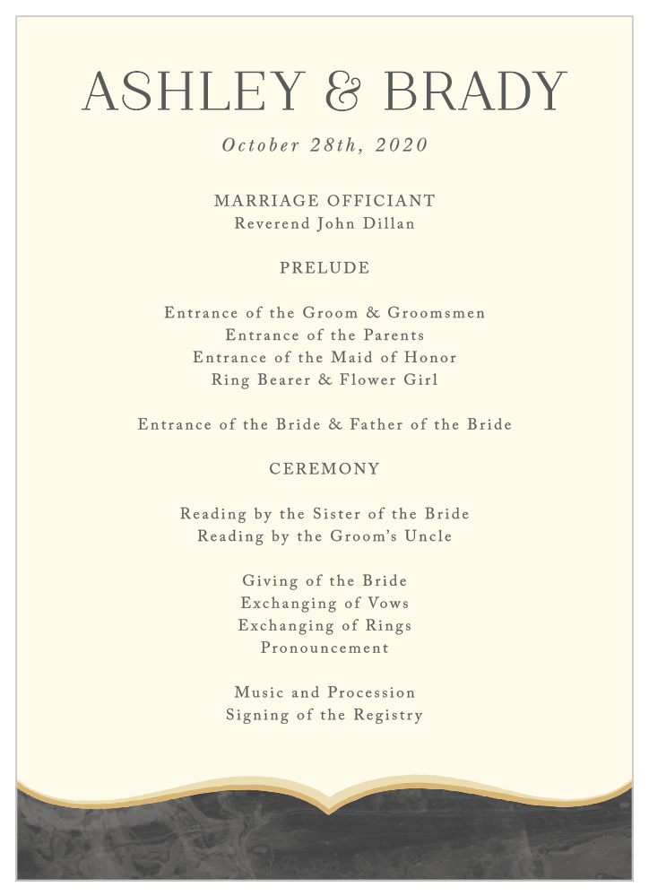 Dark Fairytale Wedding Programs