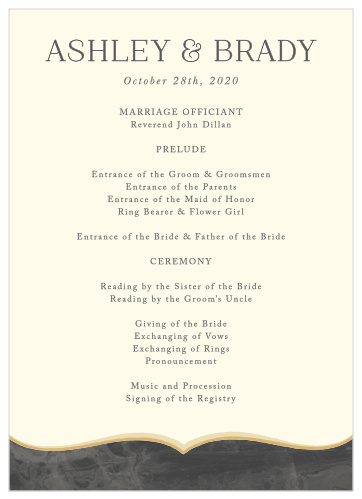 Dark Fairytale Wedding Programs