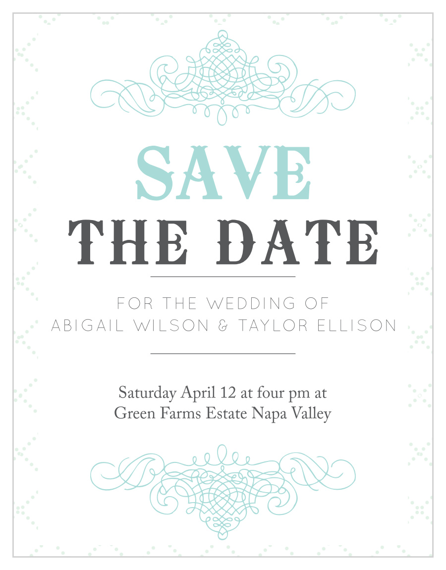 Dotted Flourish Save the Date Magnets