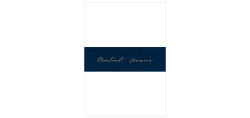 Your names are written out across our Moody Calligraphy Wedding Belly Bands in beautiful, gliding calligraphy.  