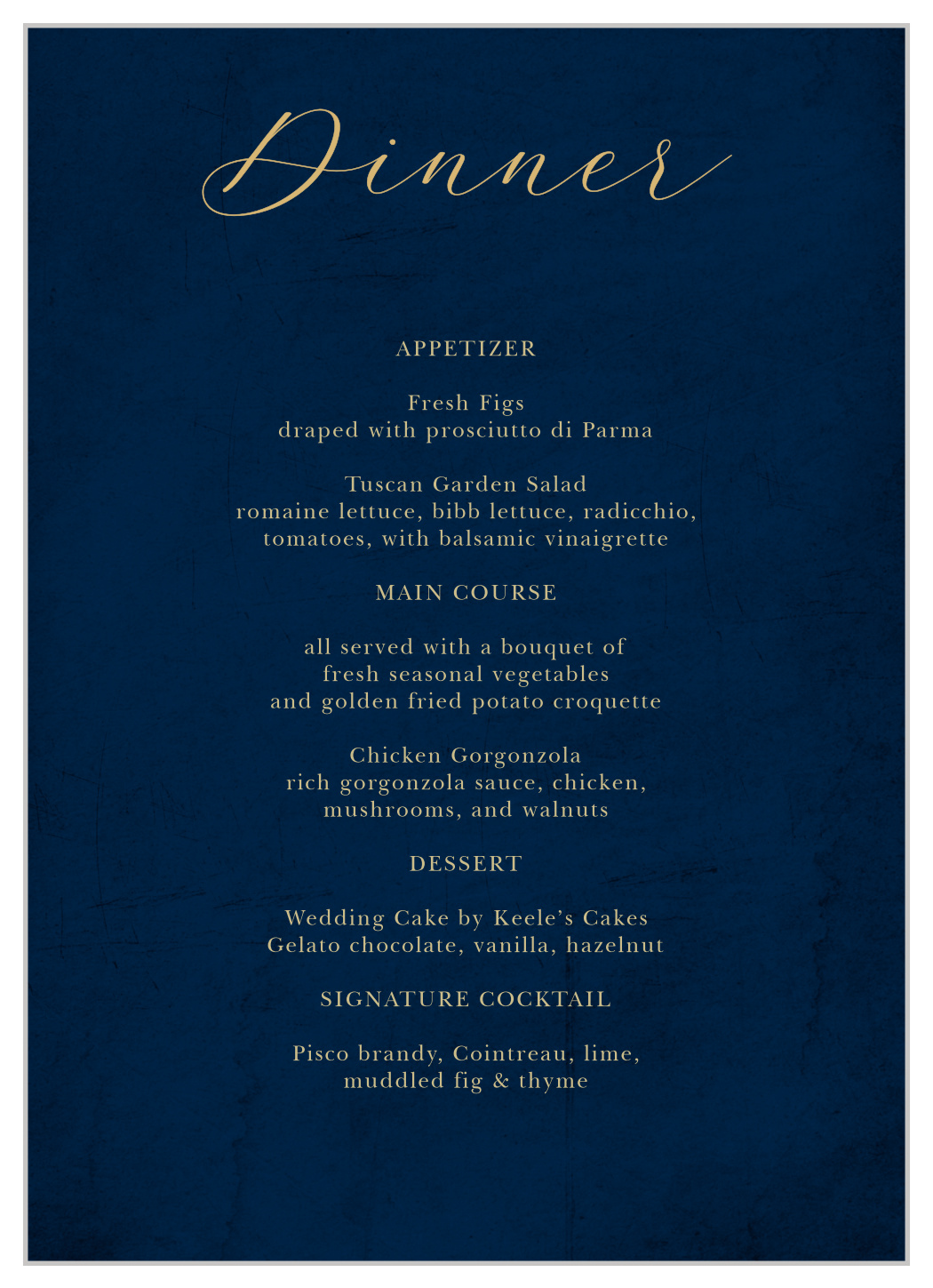 Moody Calligraphy Wedding Menus