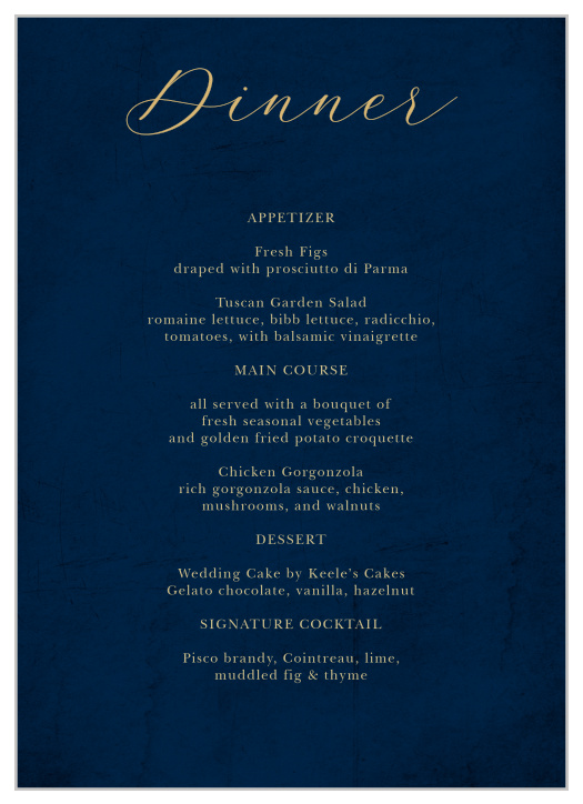 Moody Calligraphy Wedding Menus