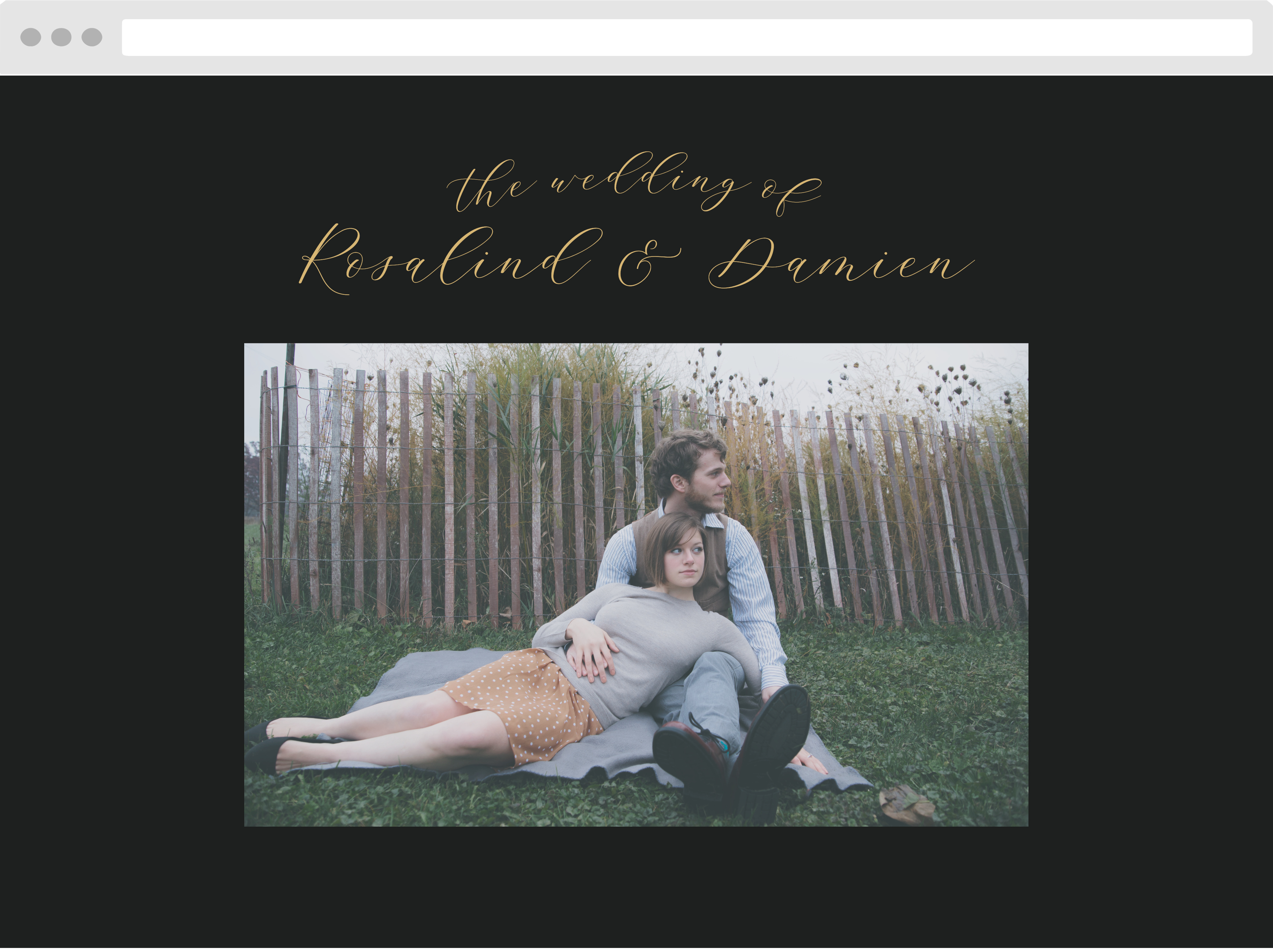Moody Calligraphy Wedding Website