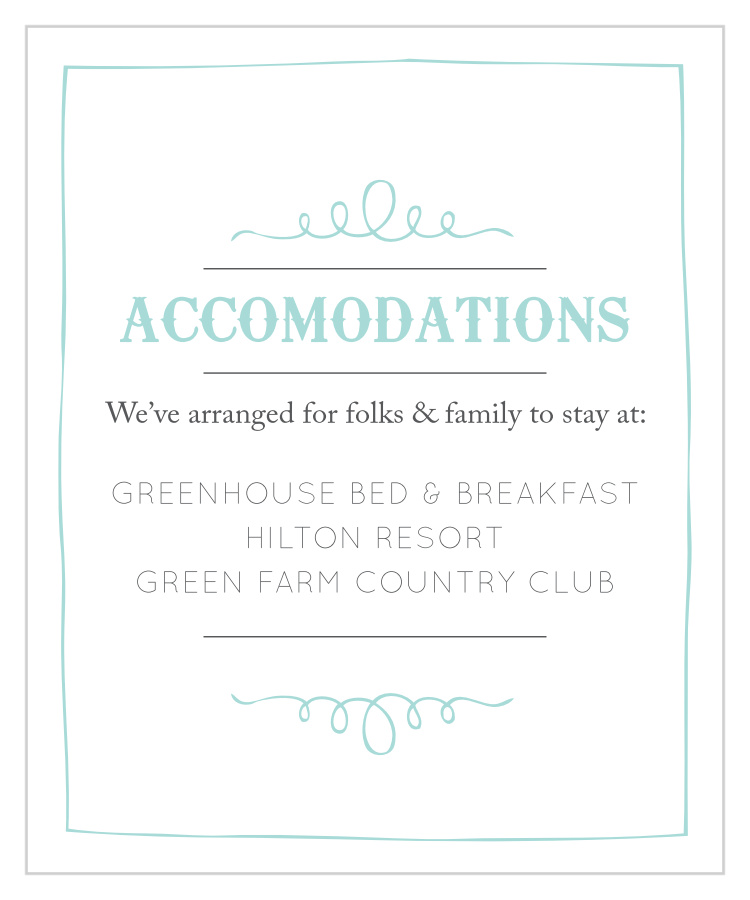 Dotted Flourish Accommodation Cards