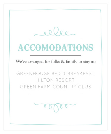 Dotted Flourish Accommodation Cards