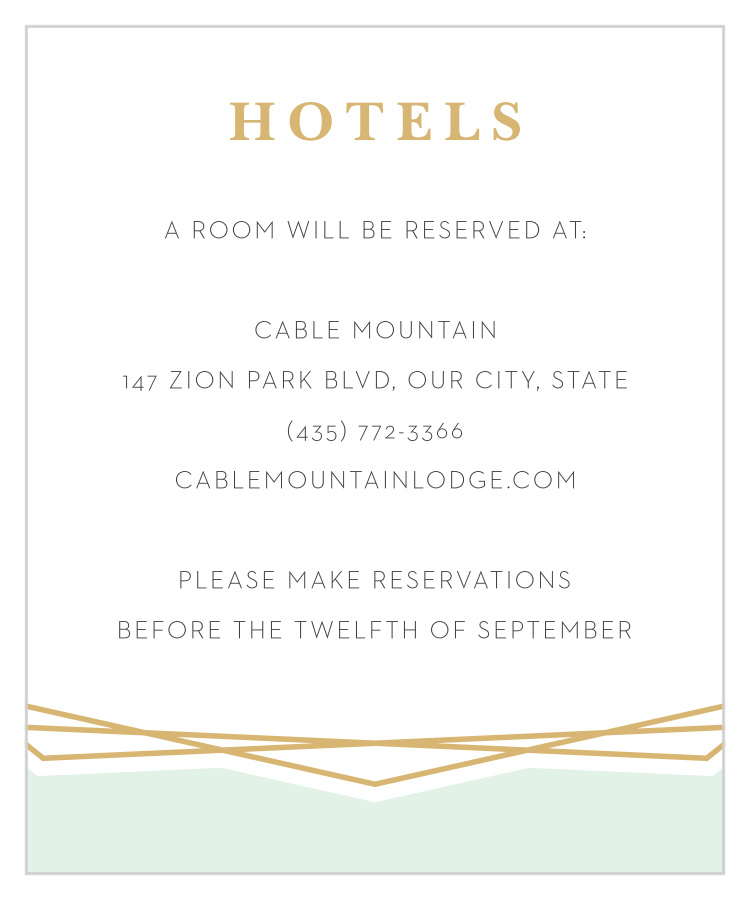 Modern Simplicity Accommodation Cards