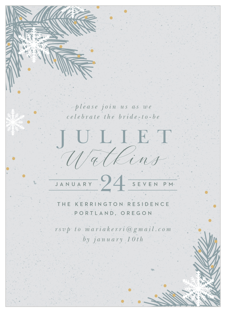 Winter Boughs Bridal Shower Invitations