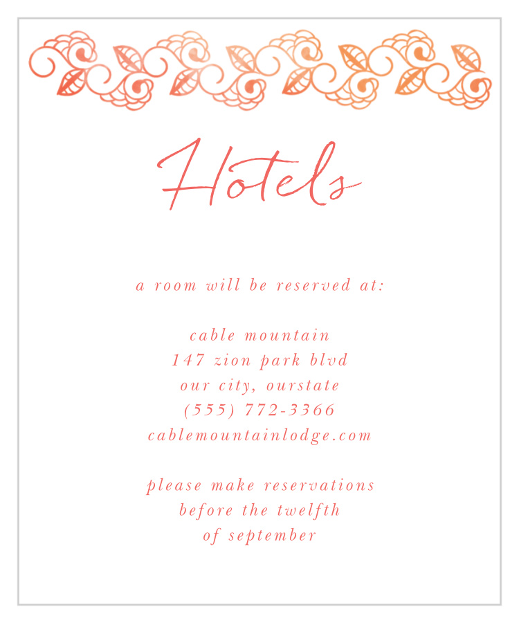 Painted Love Accommodation Cards
