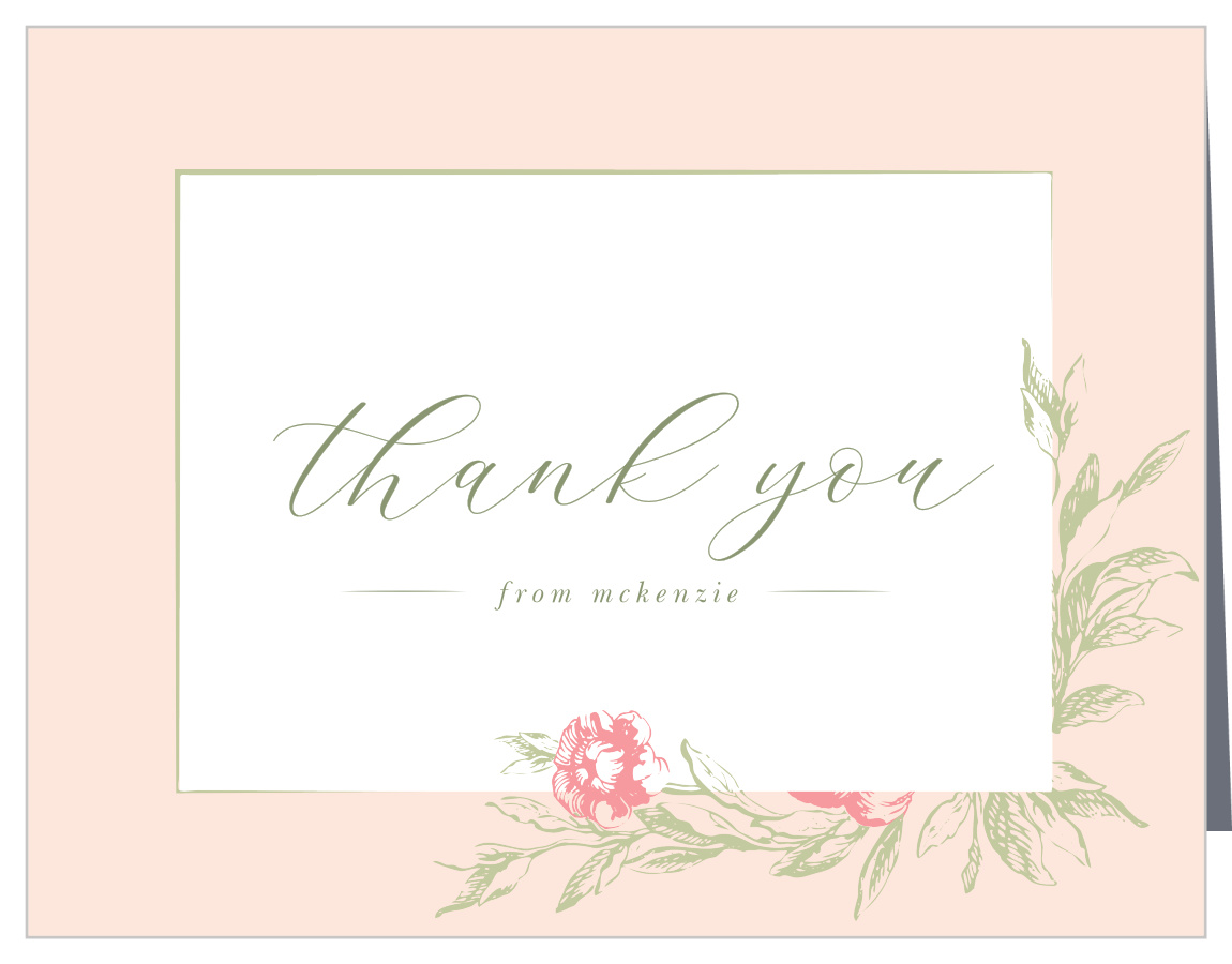 Peony Frame Bridal Shower Thank You Cards