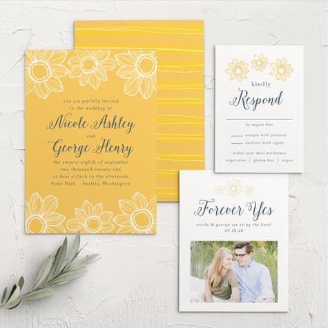 Sunflower Nuptials Wedding Invitations