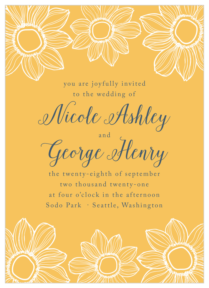 Sunflower Nuptials Wedding Invitations