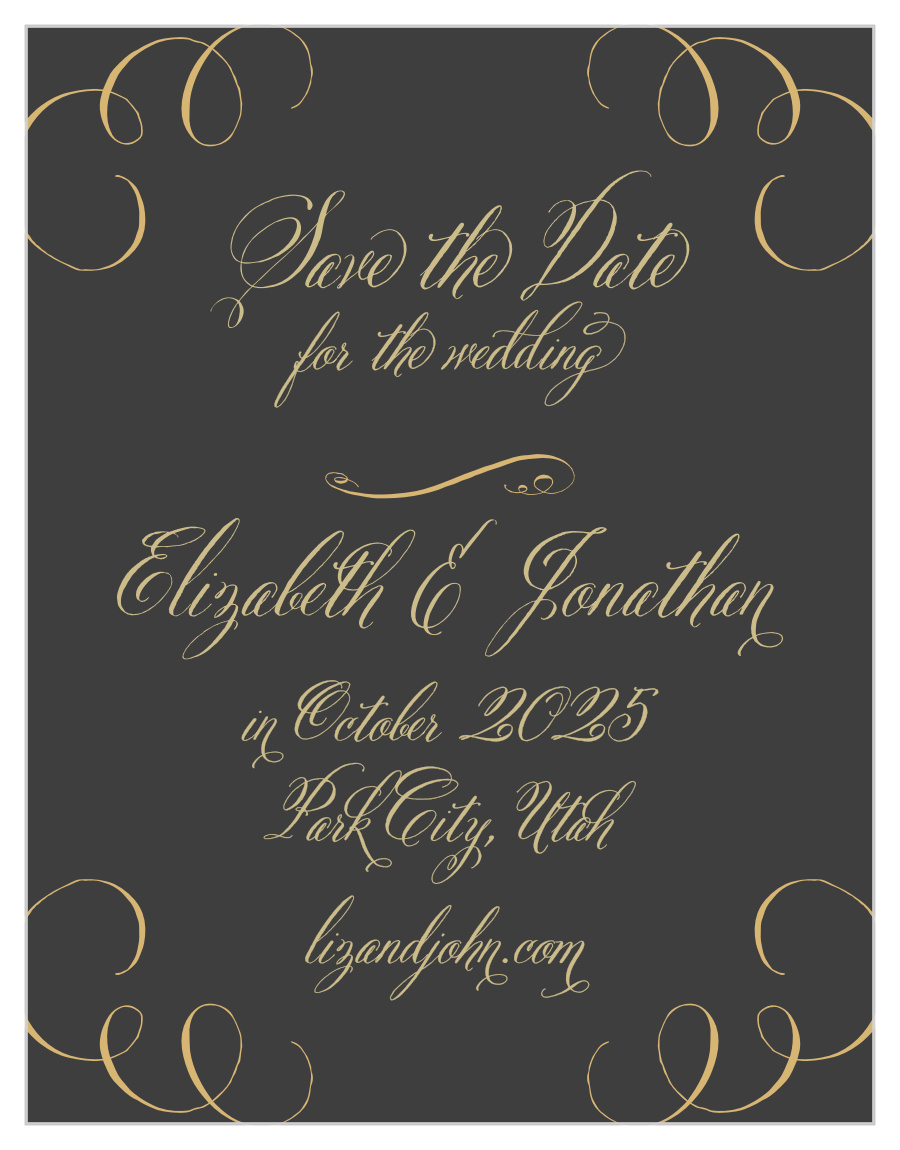 Gothic Script Save the Date Magnets