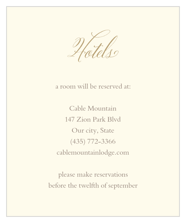 Vines & Leaves Accommodation Cards