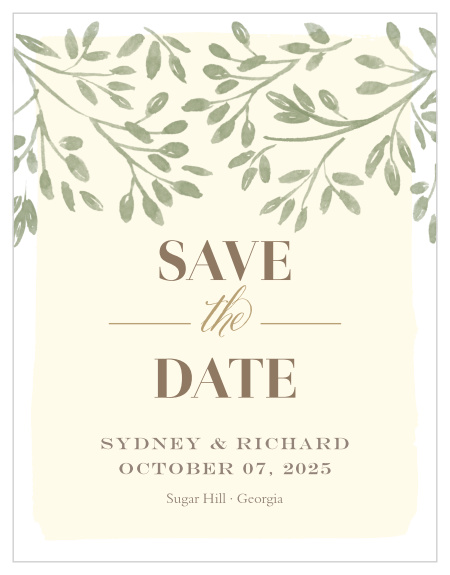 Our Vines & Leaves Save-the-Date Magnets are the perfect way to highlight the love that has continued to grow and flourish between you and your partner. 