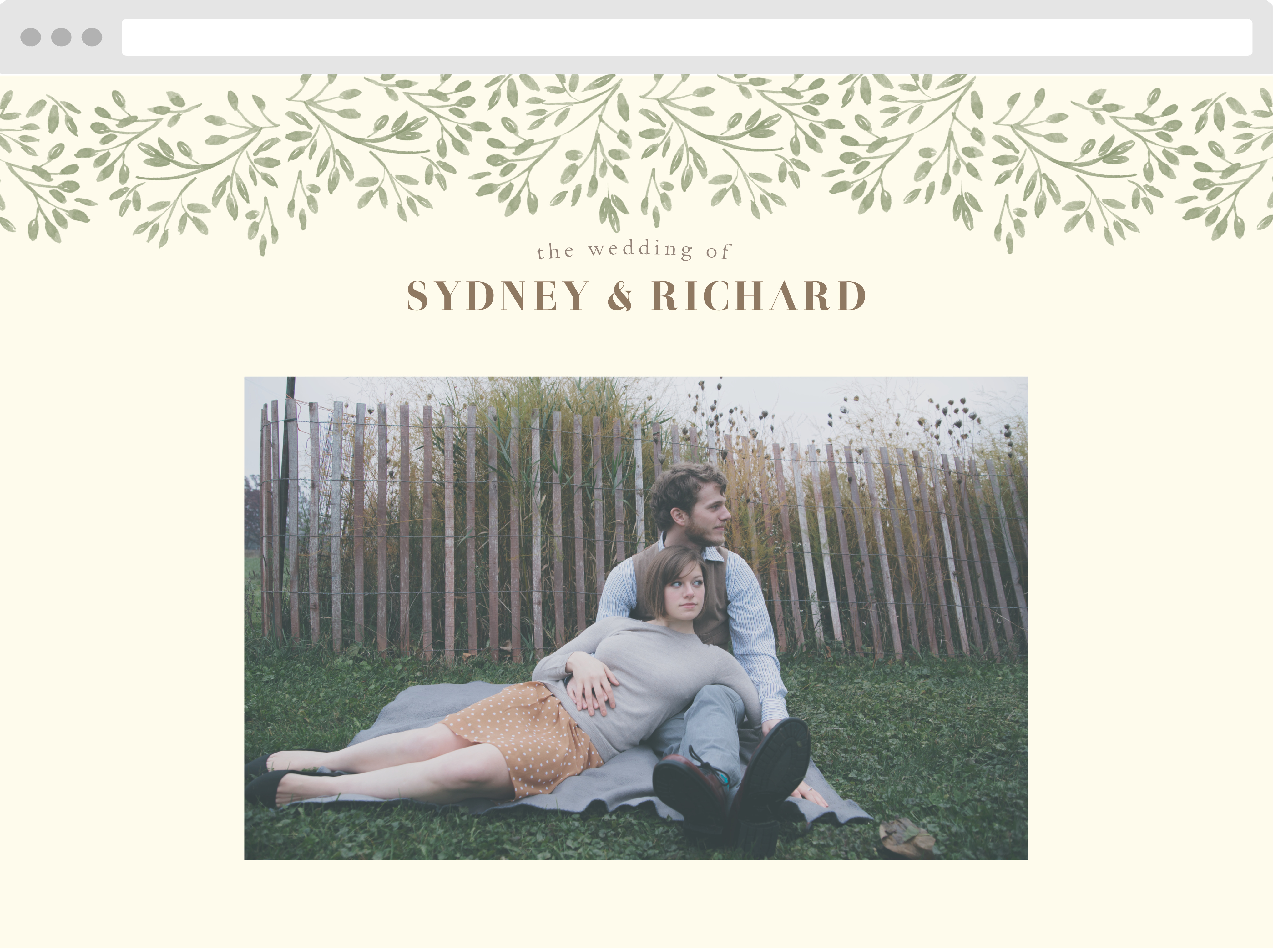 Vines & Leaves Wedding Website