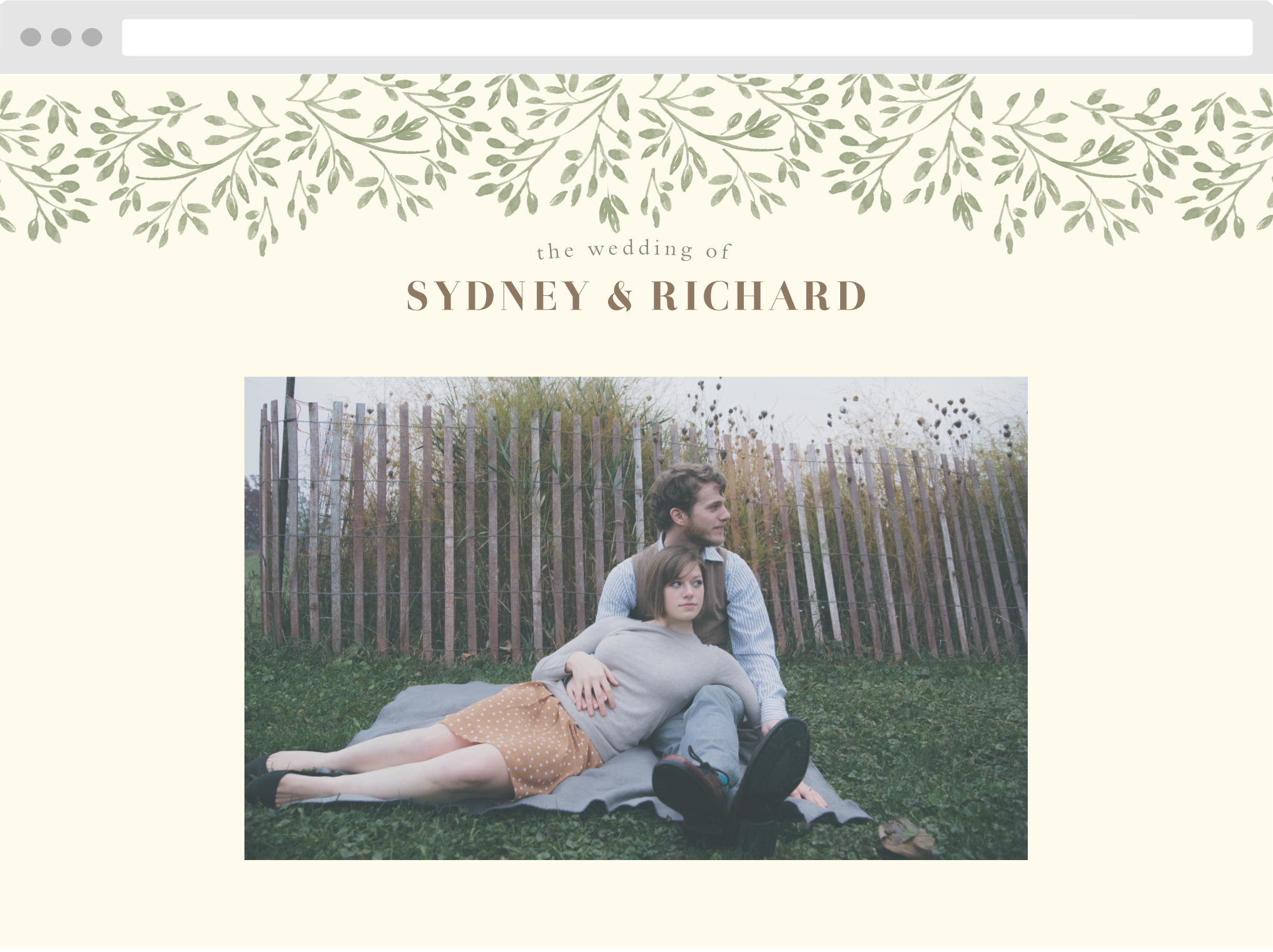 Vines & Leaves Wedding Website